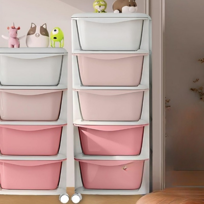 3/5 layer Drawer Style Multi-layer Storage Cabinet, Durable Plastic Storage Cabinet, Easy To Assemble in Bedrooms, Saving Space