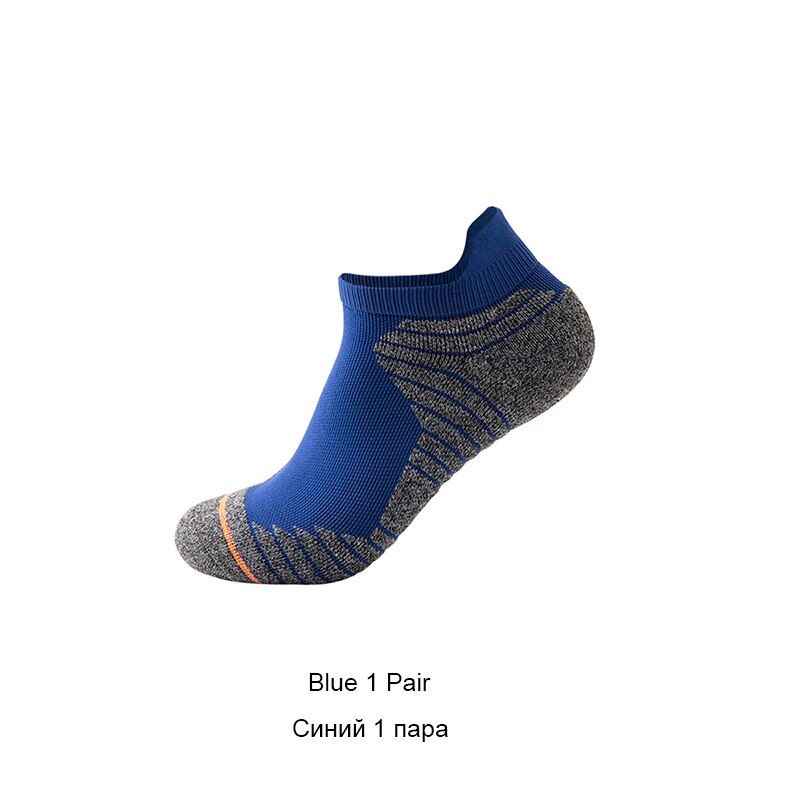 Men athletic socks no show running socks outdoor man sport socks cycling walking socks VKMONY: Blue1