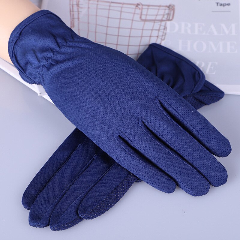 ¡Novedad de ! Guantes de conducir para mujer, Guantes antideslizantes de poliéster con pantalla táctil UV, Guantes transpirables para mujer: blue 2