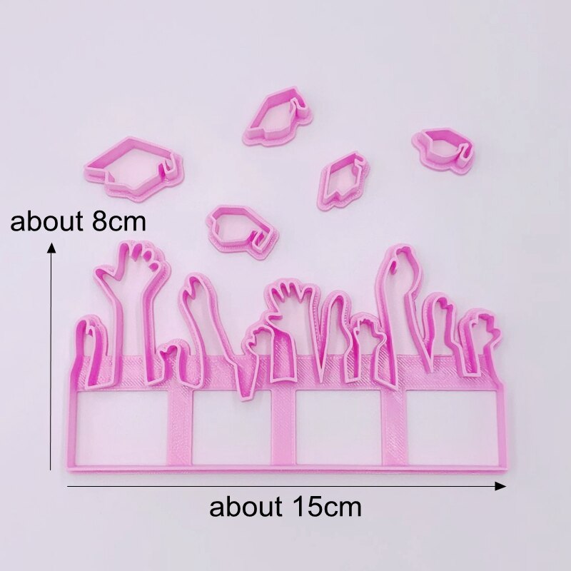 Taartdecoratie 6 inch, vier afstuderen, 3d uitstekers, hoed, trechter, pet, fondant, plastic uitsteker, taartvorm, gereedschap, fondant, doe-het-zelf