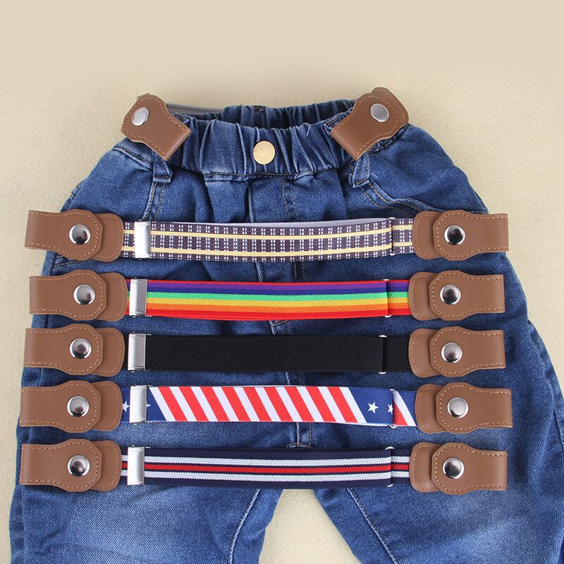 Child Kids Buckle-Free Elastic Belt No Buckle Stretch Canvas Belt For Kids Toddlers Adjustable Boys and Girls Belts For Jeans