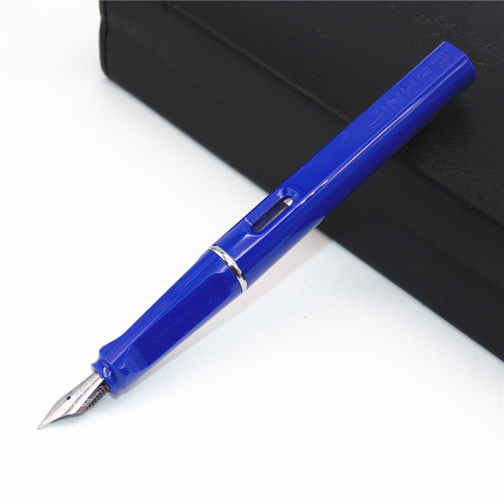 JINHAO 599 Blue Student Quadrilateral Calligraphy Medium Nib Fountain Pen