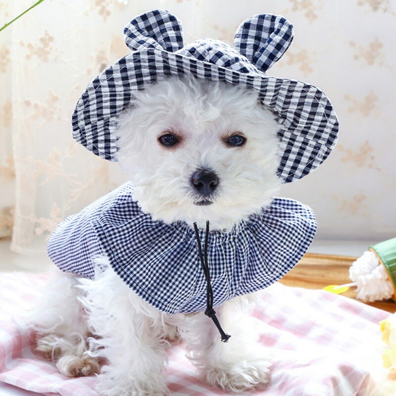 Sommer Haustier Hund Plaid sonnenschirm Hütte Welpen Katze Hawaii Stil Kätzchen niedlich Ohr Hüte Sonne Kappe Haustier draussen Zubehör