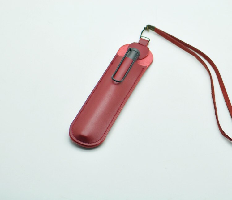 Penalhus beskyttende cover pen taske lanyard pen tilfælde hængende hals pen pose: Rød