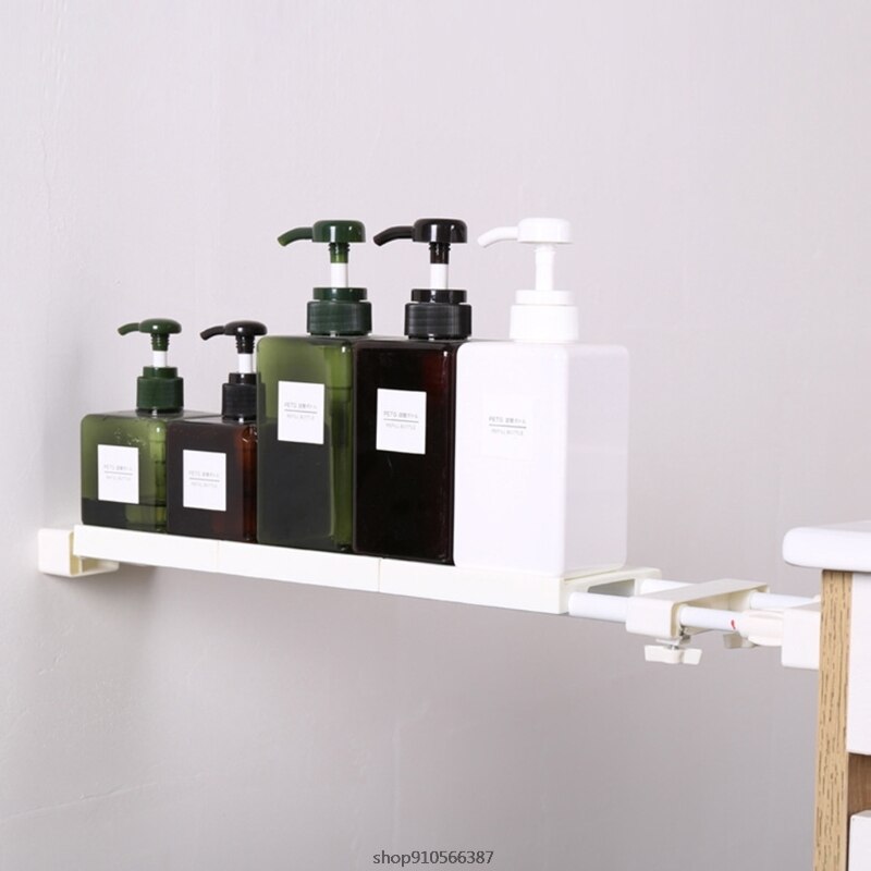 Window Sill Retractable Storage Rack Kitchen Storage Telescopic Rod Separator Board Nail-Free Partition Shelf Organizer