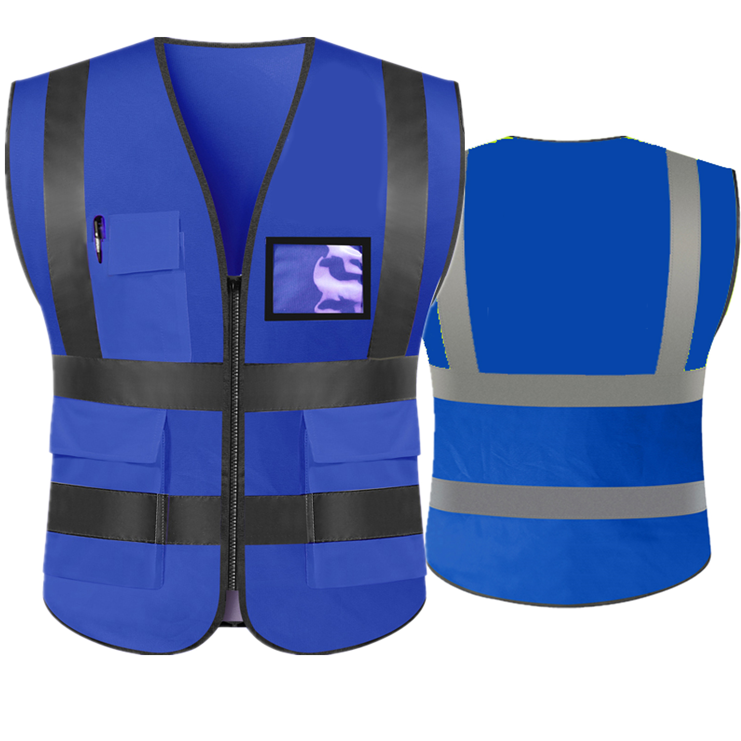 Hi Visibility Reflective Safety Vest With Reflective Strips and 5 Pockets Construction Work Uniform Vest ANSI Class 2 Standard: XXL / Gold