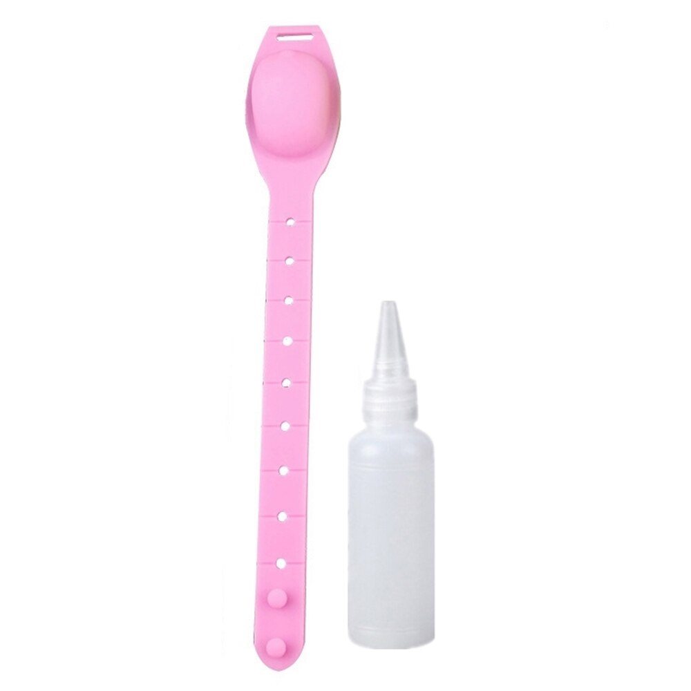 Reusable Wristbands Hand Sanitizer Dispensing Portable Bracelet Wristband Hand Dispenser 10ML Wrist Support: Pink