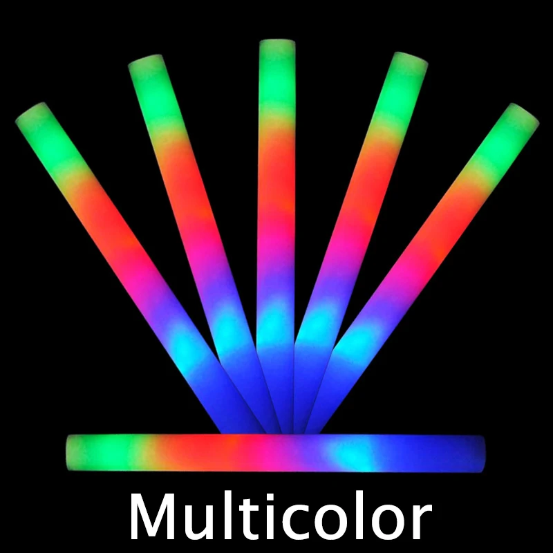 50 Uds. Barras luminosas LED a granel coloridas barras de espuma brillante RGB para Navidad cumpleaños boda suministros para fiestas que brillan en la oscuridad: XXL / Amarillo claro