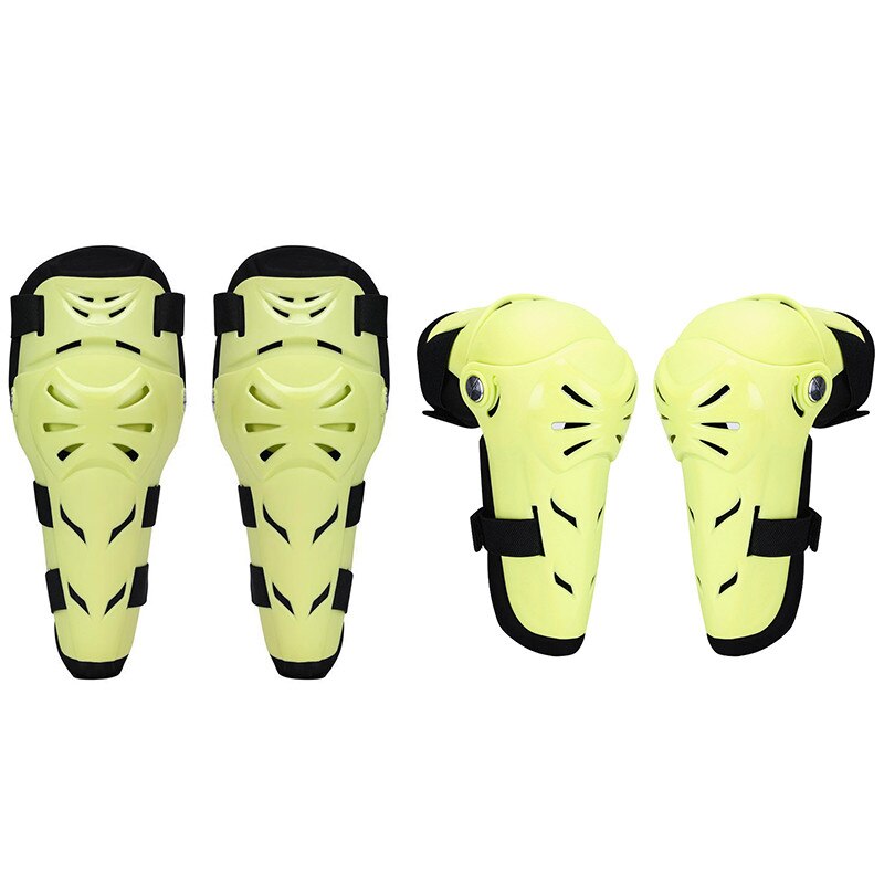 SULAITE 4Pcs Motorcycle MTB Motocross Elbow Pads + Knee Pads Set Guard Motorbike Extreme Sport Protective Gear Protector: Green