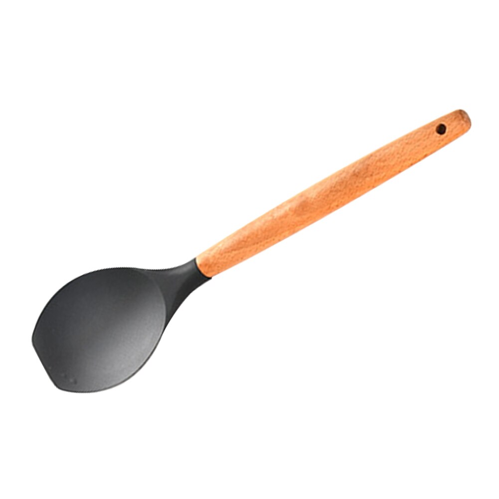 Accessories Gadgets Wooden Handle Tool Non Stick Kitchen Spatula Spoon Baking Cooking Utensil Practical Colander Cookware Shovel: Salad Spoon