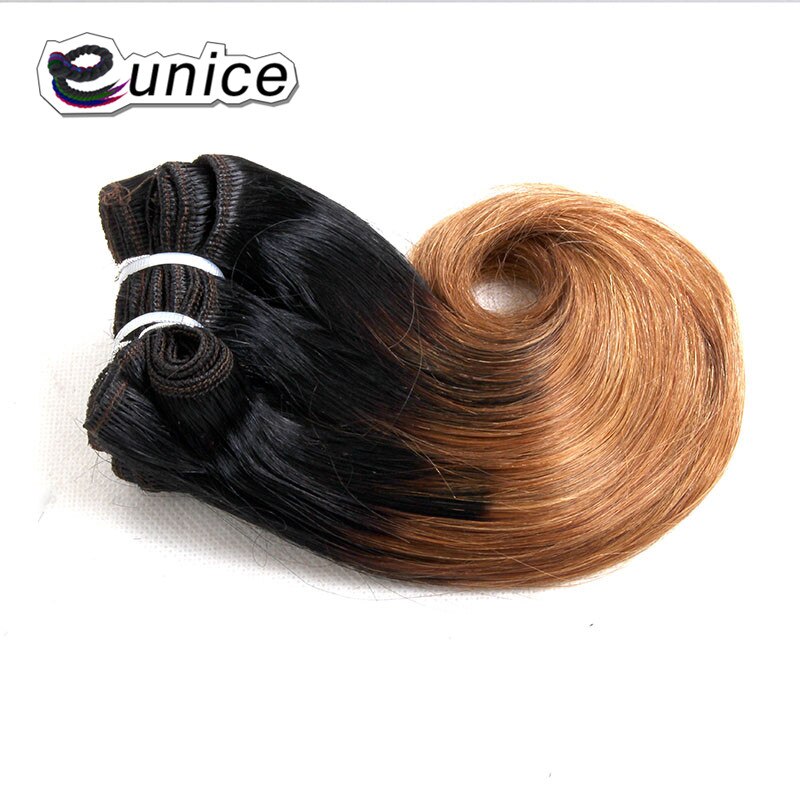 Tissage synthétique Body Wave court ombré-Eunice | Mèches de cheveux, 8 pouces 100g 12 couleurs, 4 pièces/lot: T1B / 27