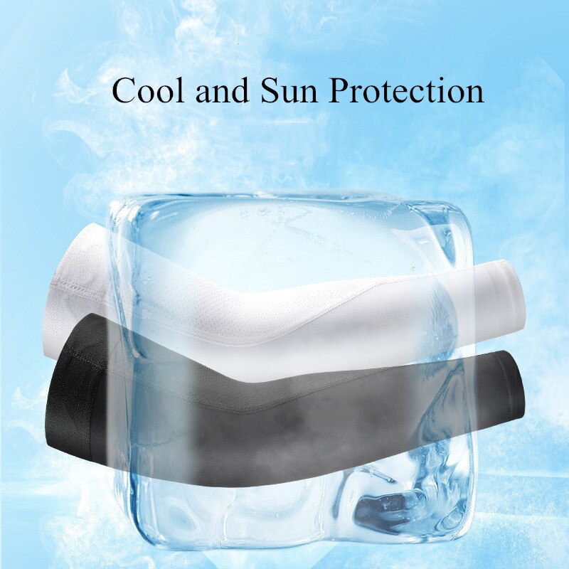 Mangas de brazo con protección solar Anti-UV, tela de seda de hielo para baloncesto, deportes al aire libre, calentadores de brazo para Fitness, Protector de mano, guantes largos, 1 ud.