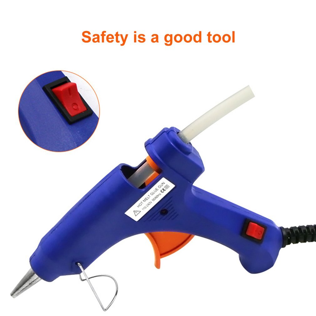 Mini pistolet à colle thermofusible 20W avec 1 pièce, bâtons de colle pour projets artisanaux de bricolage, de scellage et réparations quotidiennes rapides