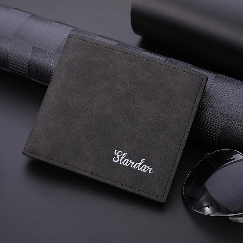 wallets for men short long slim thin for boy men's clutch bag famous billetera men leather purse Card Holder porte feuille homme: Black  short