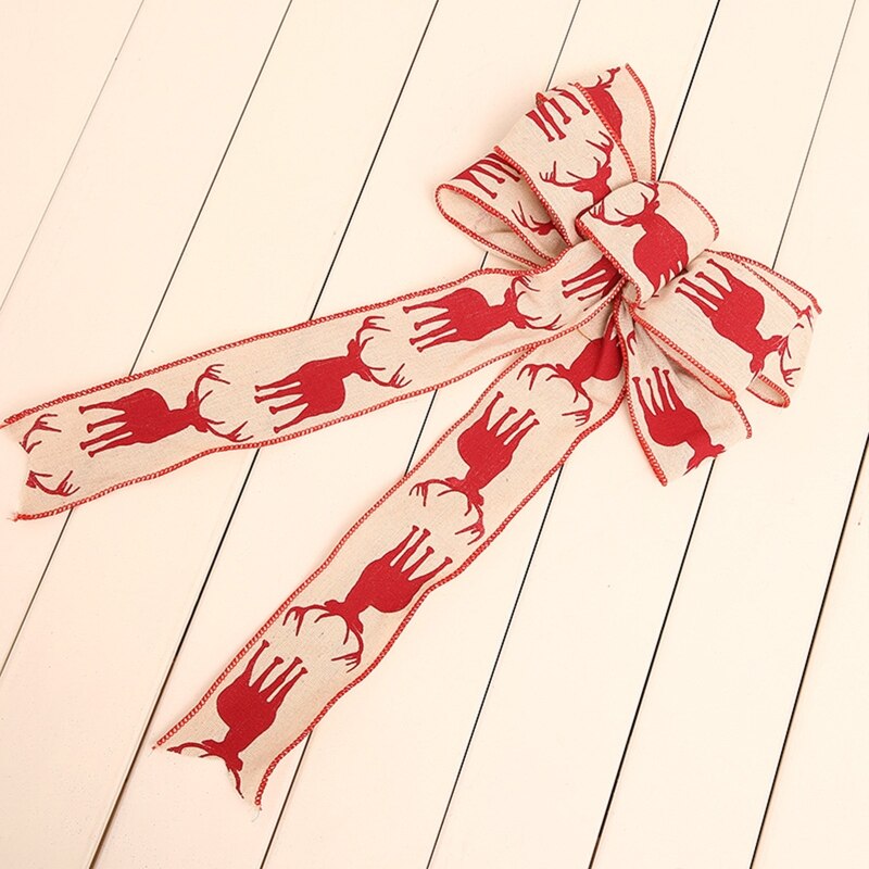 10 rolek rustykalna juta świąteczna wstążka z kreskówkowym łoś nadruk płatek śniegu dla majsterkowiczów prezent rzemiosła zawijanie dekoracje na choinkę