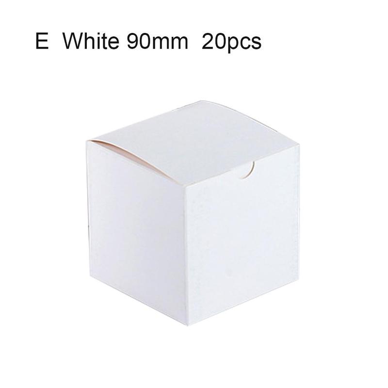 20pcs Square Kraft Paper Box Black Small Packing Wedding Cardboard Box Party Favor Box Box Brown Carton E7g0: E