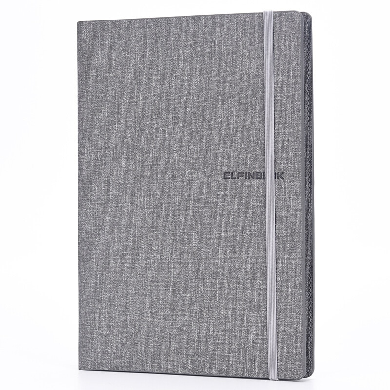 Elfinbook Smart Reusable PU leather Notebook Student Portable Diary Journal Soft Leather Notebook A5 Notepad: Gray