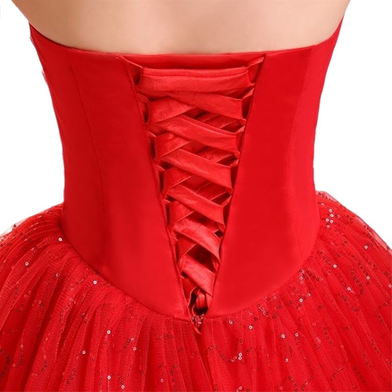 118Inch Trouwjurk Rits Vervanging Verstelbare Corset Terug Kit Lace-Up Satijnen Lint Banden Voor Bruids Banket Avond gown: Red