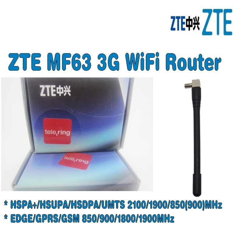 Unlocked ZTE MF63 3g wireless router hspa mobile hotspot plus with 3g antenna