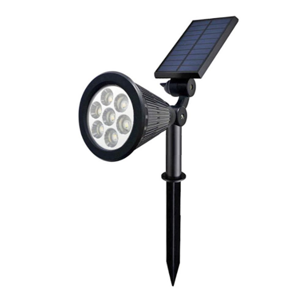 7 led solar gräsmatta lampa spotlight vattentät ljuskontroll infoga golv trädgårdsljus utomhus justerbar trädgård landskapslampa: Varm vit