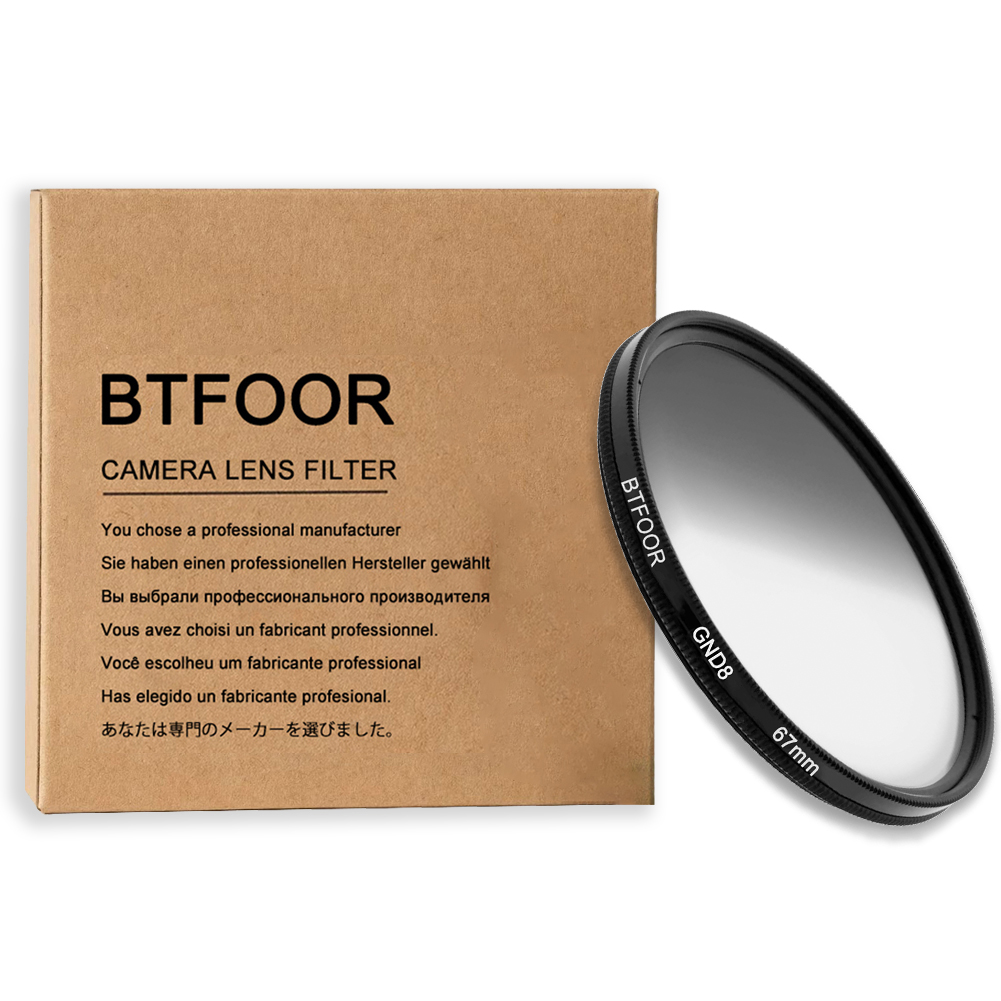 BTFOOR Gradient Nd Gnd Filter 49 52 55 58 67 72 77 82 Mm for Camera Canon Lens EOS M50 6d 250d 600d Nikon D3200 D3500 Sony A6000: GND 8 Filter / 82mm