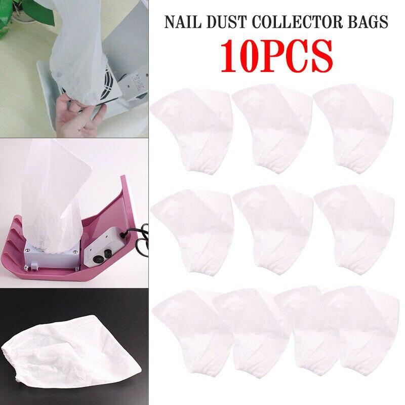 10PCS Nail Dust Collector Replacement Bags Gel Vacuum Cleaner Bag for 3-fan Manicure Nail Art Dust Suction Machine Bags: Default Title