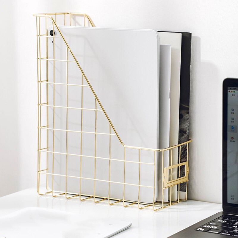 File Holder Mesh Bedroom Stationery Desk Organizer Management azine Rack Stand Book Shelf