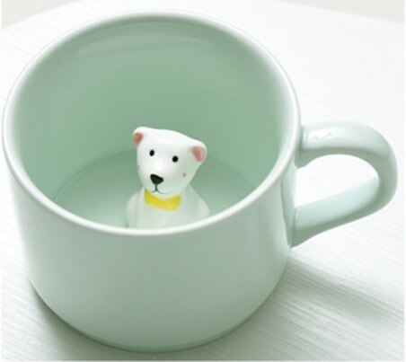 Cartoon Ceramic Mugs Cute Animal Coffee Milk Tea Cup 220ml Novelty Birthday Mugs: Dog