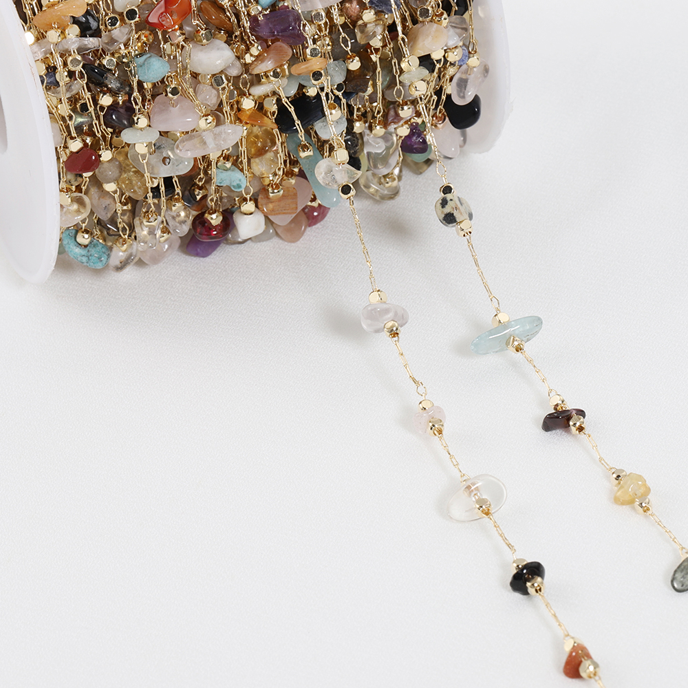 Chaîne de perles de pierre irrégulière en cristal bohème, 1 mètre, pour Bracelet fait à la main, collier, fabrication de bijoux, bricolage, décoration de rideau: Mix Color1