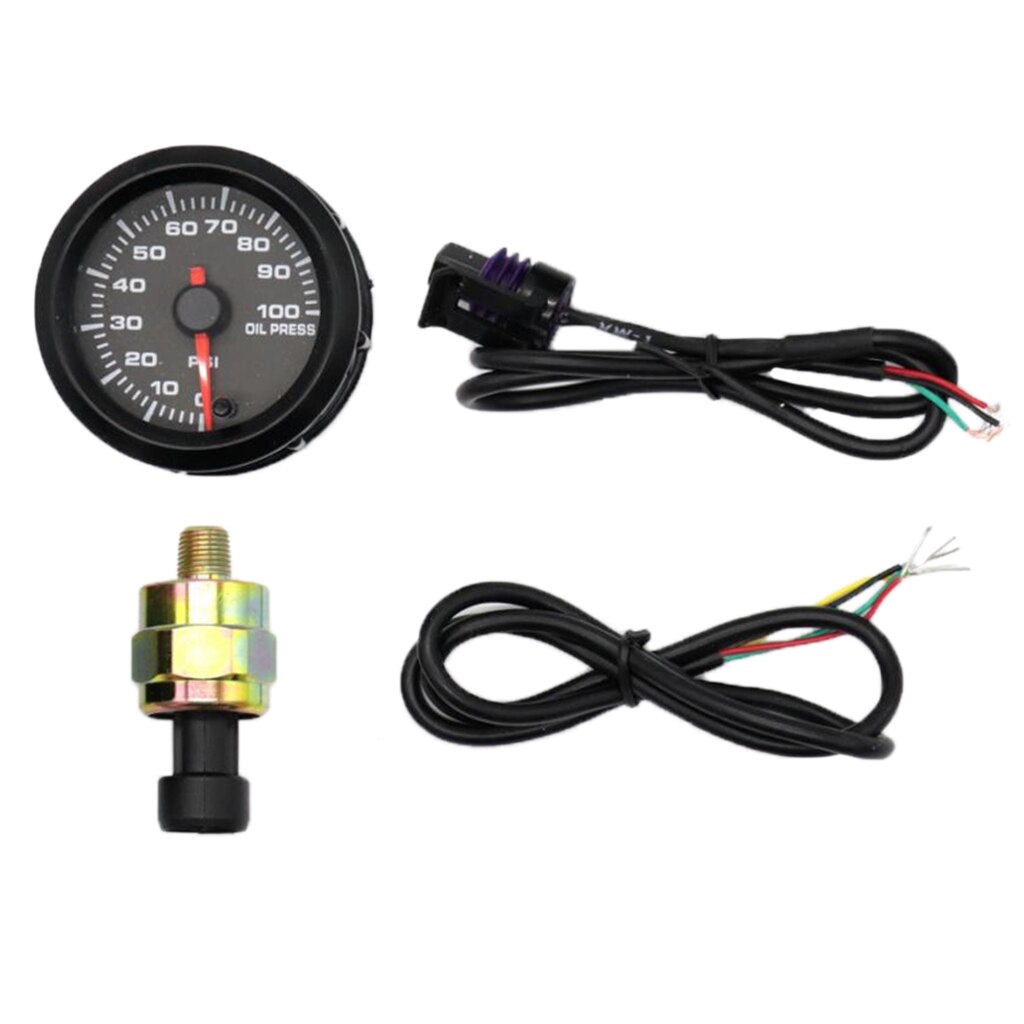 Öl Manometer + Sensor Digital LED DC 12V 52mm 0-100psi für Universal- Auto