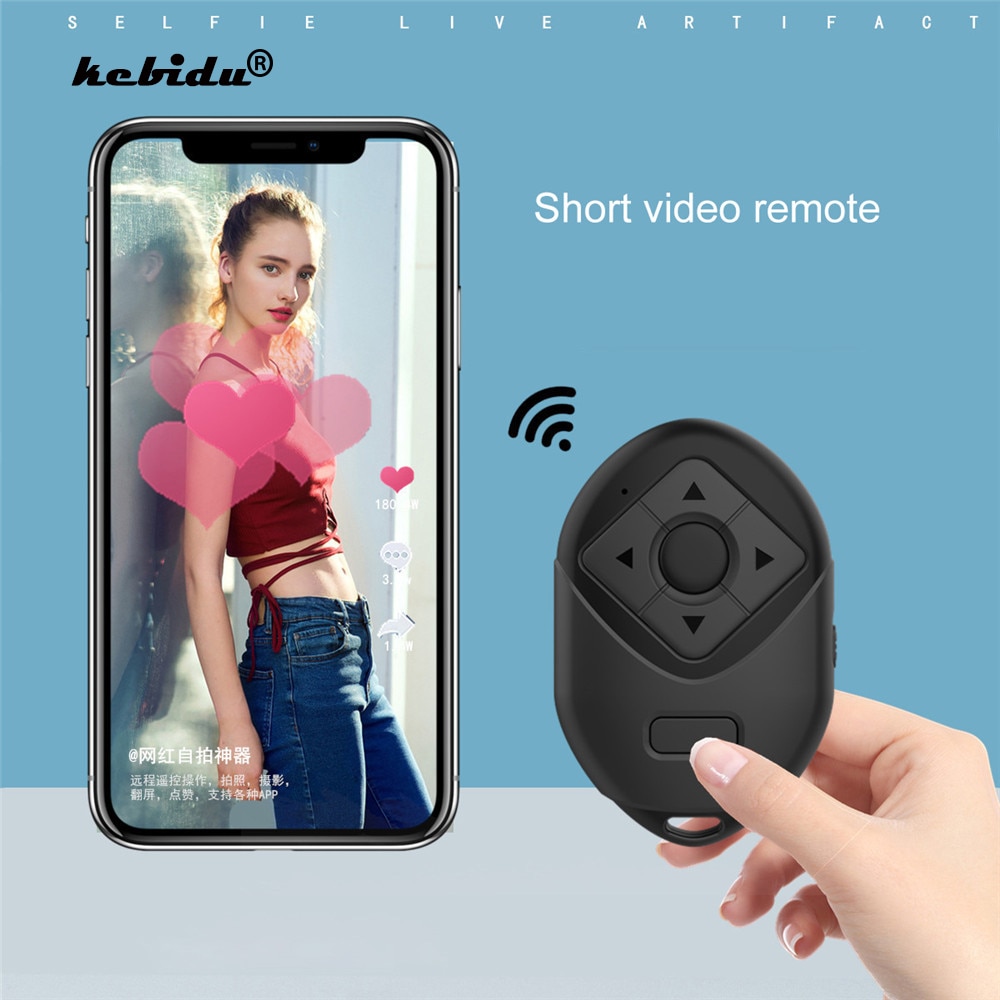 Kebidu disparador Selfie Bluetooth Botón de liberación controlador adaptador para teléfono Mini fotografía Selfie foto Control remoto botón