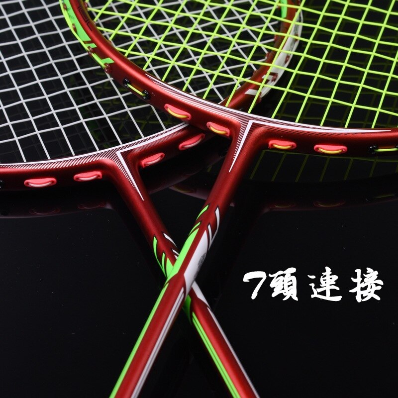 Volle Kohlenstoff Faser Leichteste 10U 52g Badminton Schläger Aufgereiht Max Spannung 30LBS Professionelle Schläger Mit Kasten Saiten Schläger-40