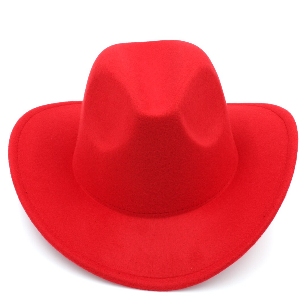 Mistdawn børn drenge piger følte cowboy hat uld blanding børn vestlige cowgirl hue: Rød