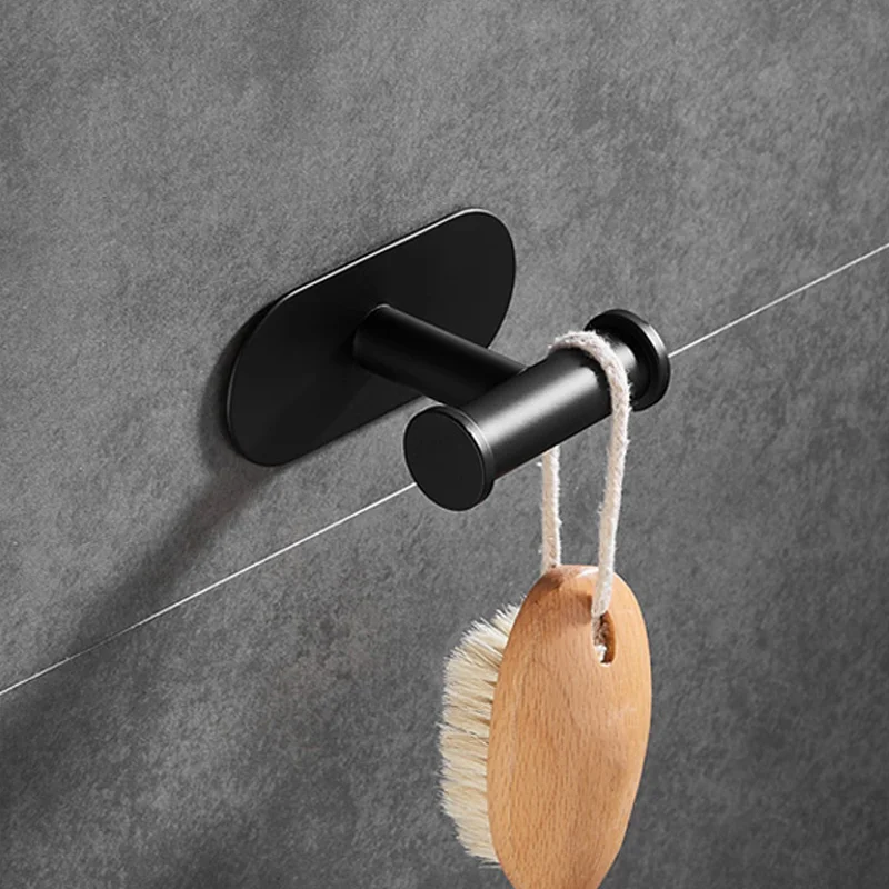 Wall Mount Toilet Towel Paper Holder Adhesive Black Silver Kitchen Roll Paper Stand Hanging Napkin Rack Bathroom Accessories WC