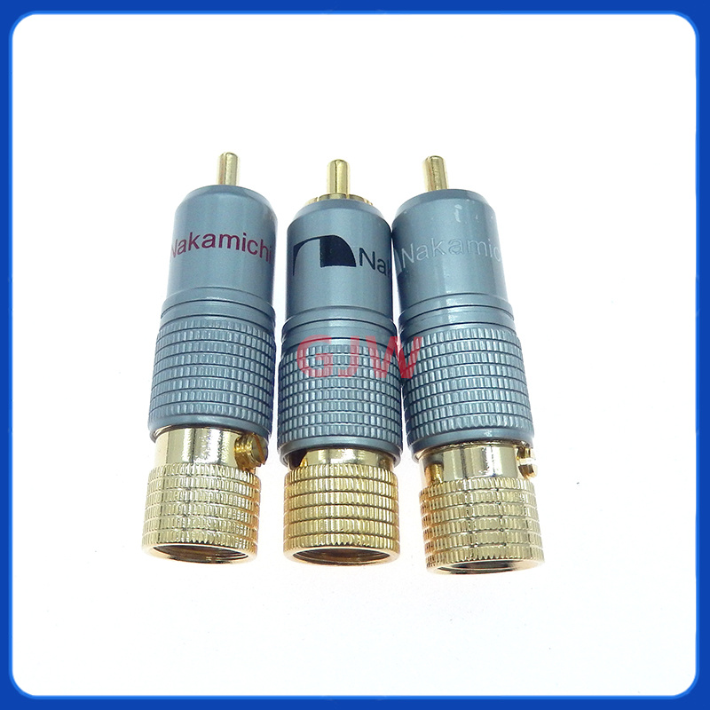 1Stck Hifi Vergoldet RCA Stecker Verriegelung Nicht Lot Koaxial Lotus Stecker Buchse 10mm Audio- Kabel Adapter