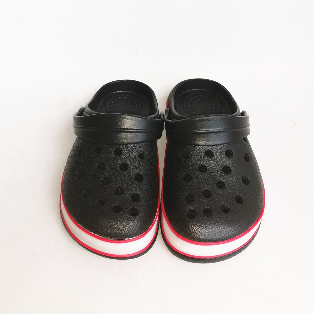 Ltolo barn pojke baby neon led-lampor sommar mulor sandaler krokodil småbarn träskor tofflor skor för pojkar storlek 28 29 30 31 32 33: Svart / 30