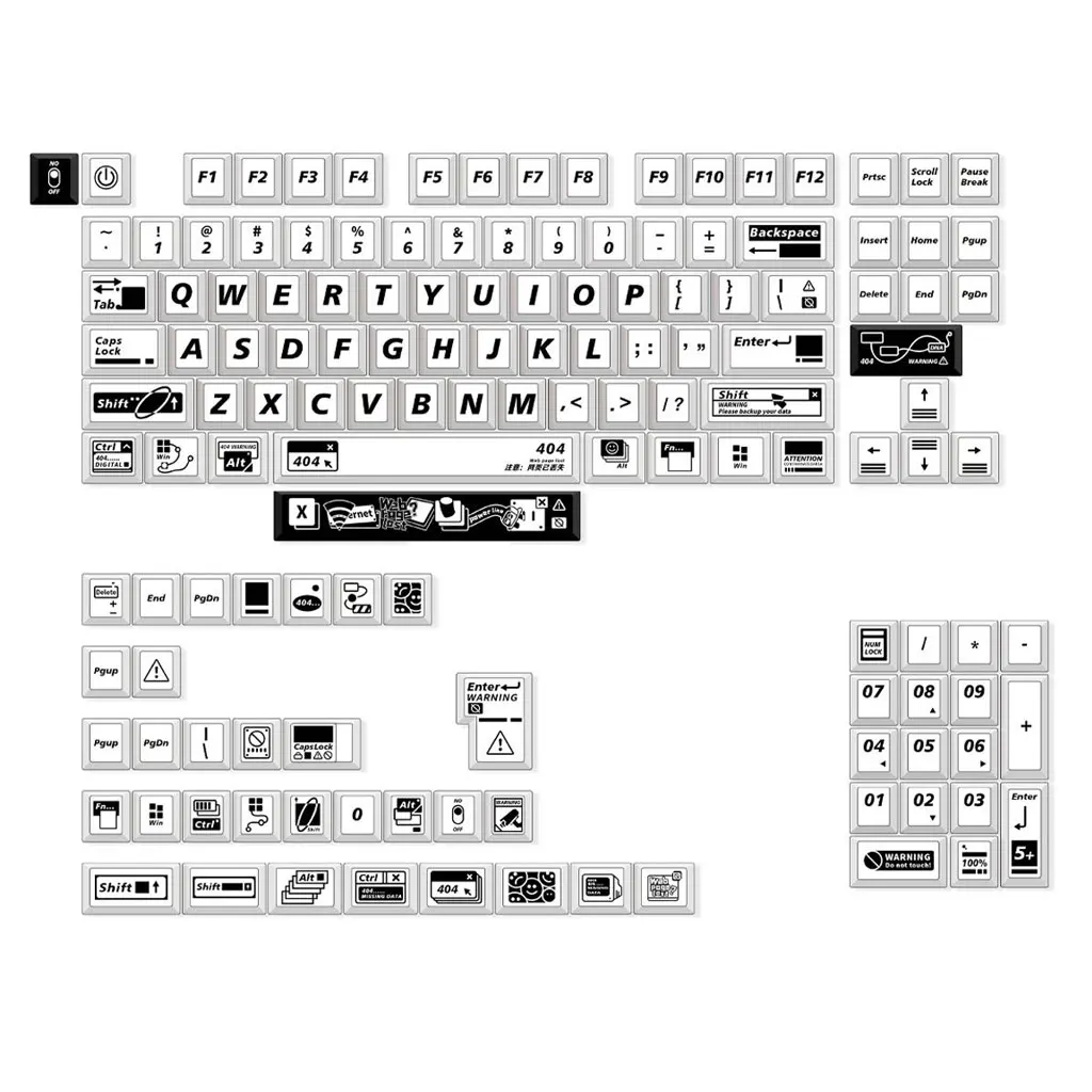 Set di 139 tasti semplici con 404 temi, altezza ciliegia, pbt, sublimazione termica fai da te per tastiera meccanica a 61 87 98 tasti , 108 104: Default Title