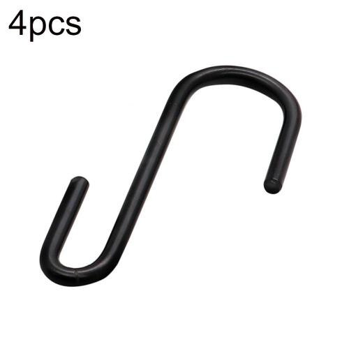 4/8Pcs Multifunction S-shaped Stainless Steel Hanging Hooks Kitchen Bathroom Hangers Holder Home Bedroom Hanging Metal Hooks: Black 4pcs