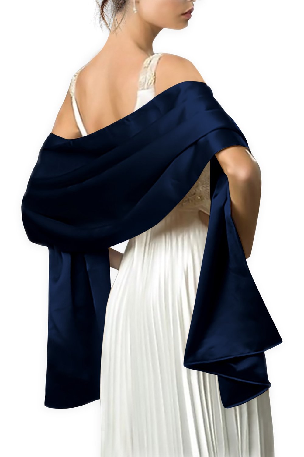 Satynowy wieczór weselny formalny Prom Cocktail Wrap Cape szalik ślubny szal 150CM długość 50CM szerokość.
