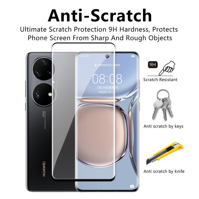 Para Huawei P50 Pro vidrio templado 3D cubierta completa Protector de pantalla curvo Huawei P50 Pro vidrio para Huawei P50 P40 Pro película de lente HD