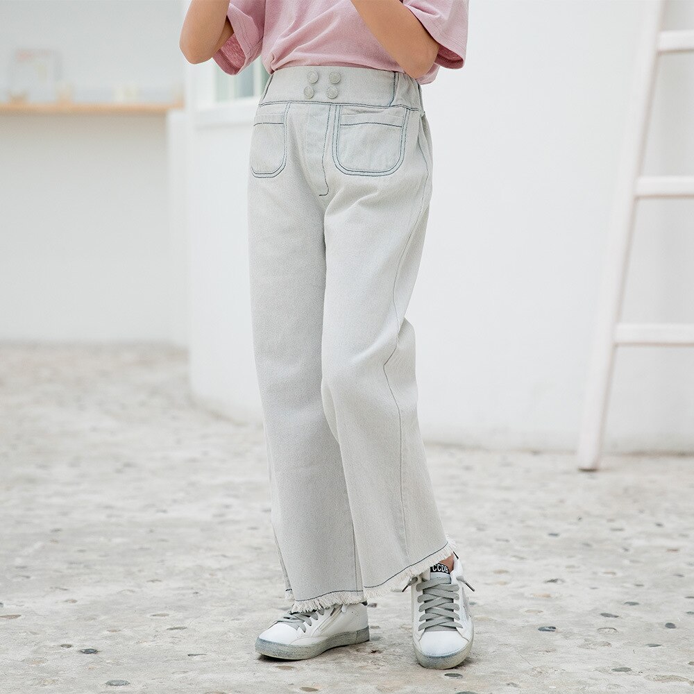 Spring Girls Pants Kids Wide Leg Jeans for Girls Casual Baby Girls Pants, #8451