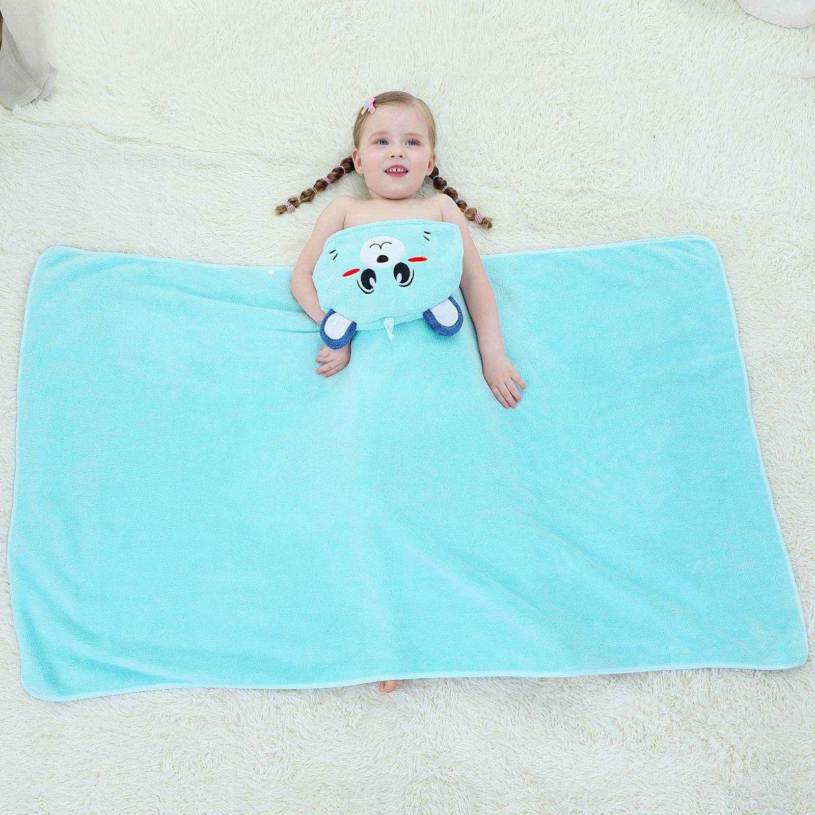 freundlicher Strand Handtuch Art Bademantel Baby Jungen Mädchen Einhorn/Koala/Ziege Ebene Mit Kapuze Schlecht Handtuch 70*120cm freundlicher Karikatur Decke: Bär