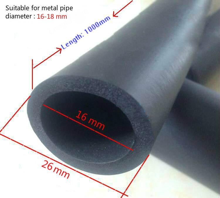 Slät yta nbr högdensitet svamprör hölje fitness bil fitness utrustning tillbehör slitstyrka rivmotstånd: Storlek 1 svart