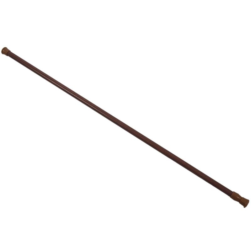 Botique-Extendable Telescopic Spring Loaded Net Voile Tension Curtain Rail Pole Rods,70~120cm,Wood color: Wood color