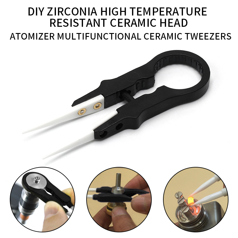 Heat Resistant DIY Multifunctional Screwdriver Pointed Ceramic Tweezers Stainless Steel Handle Electronic Equipment#1
