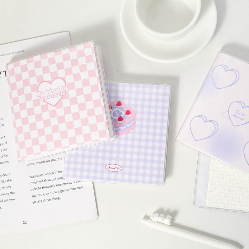 Yoofun-Cuaderno cuadrado con tapa de PVC para estudiantes, cuaderno , sencillo, diario, planificación diaria, lista de tareas, escuela, 120 hojas