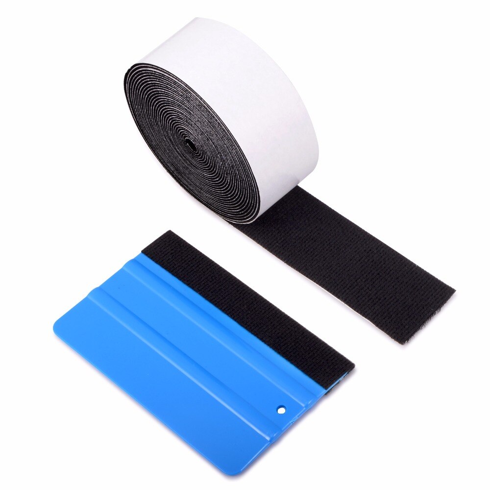 Ehdis 4.8cm*500cm rulle vinyl folie film filt tape til gummiskraber med selvklæbende lim bil wrap filt kant klud vindue toner værktøj