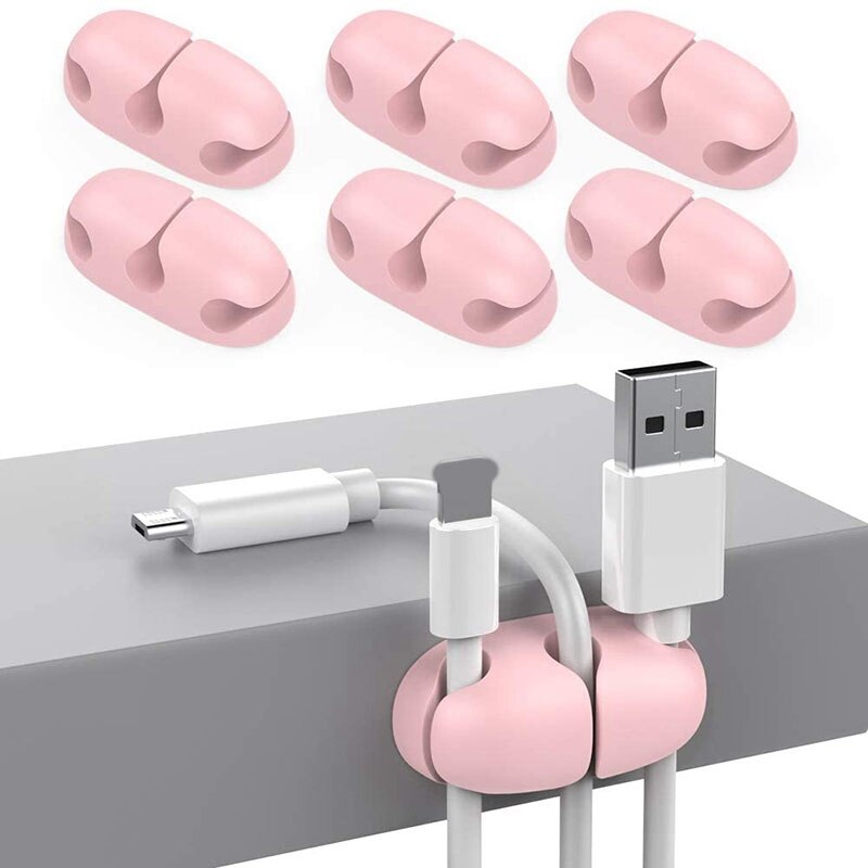 Schreibtisch Kabel Veranstalter, Lagerung Kabel Halfter, Silikon Kabel Veranstalter, 6-Stück Kabel Klemme für Heimat Sekretariat