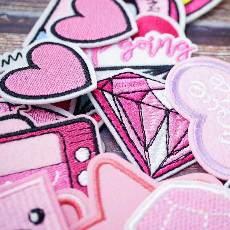 Patchs brodés HELLO HEART Cactus pour T-Shirt, autocollants pour vêtements et Jeans, Badges, BOOM, fille folle