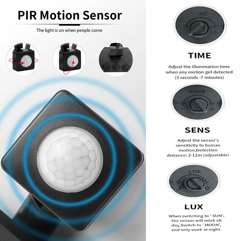 Led Floodlight 50W 100W AC220V Reflector Flood Light Waterproof Ip66 Garden Spotlight Pir Motion Sensor Wall Outdoor Lighting